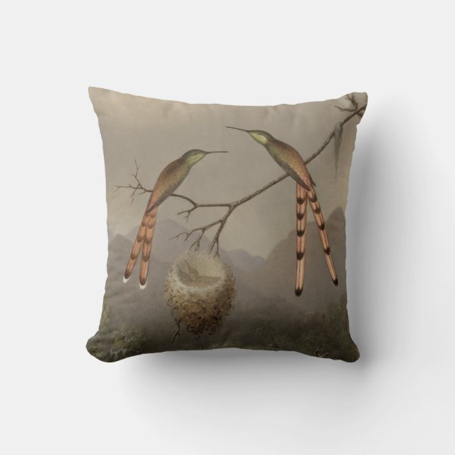 Two Hummingbirds with Their Young Cushion (Front)