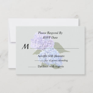 Two Hydrangea Blue and Lavender RSVP Card