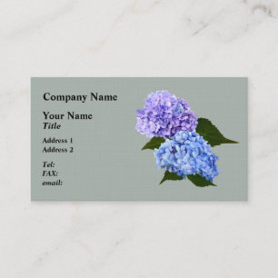 Two Hydrangea Lavender and Blue Business Card