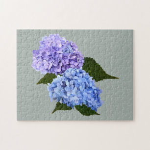 Two Hydrangea Lavender and Blue Jigsaw Puzzle