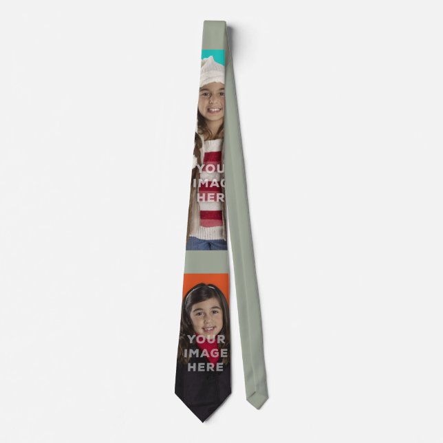 Two Image Photo Funny Neck Tie Grey Background (Front)