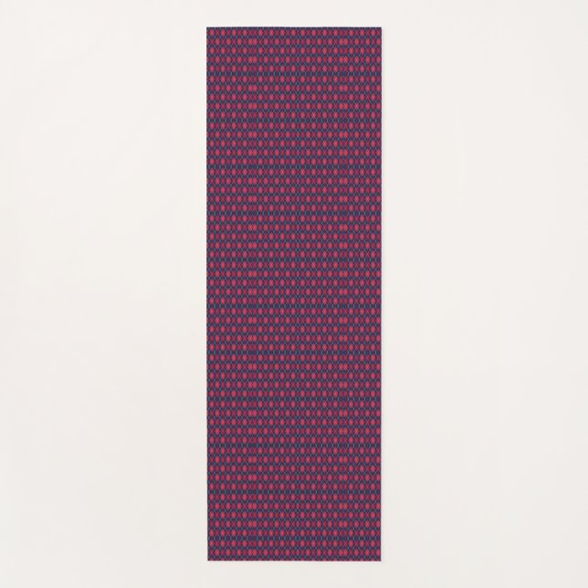 Two images display a purple and pink patterned  yoga mat (Front)