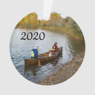 Two in a Canoe Photo Template Ornament