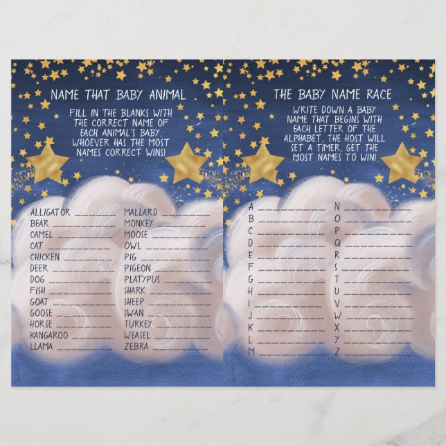 Two In One Baby Animal & Baby Name Race Games (Front)