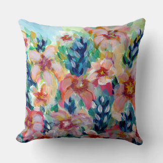 Two in One Original Floral Fine Art Throw Pillow