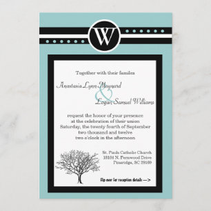 TWO IN ONE WEDDING CEREMONY & RECEPTION INVITATION