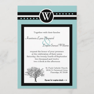 TWO IN ONE WEDDING CEREMONY & RECEPTION INVITATION