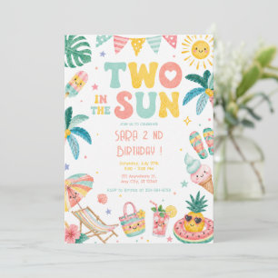 Two in the Sun Tropical 2nd Birthday Invitation
