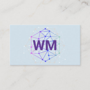 Two Initial Monogram   Geometric Abstract Shape Business Card
