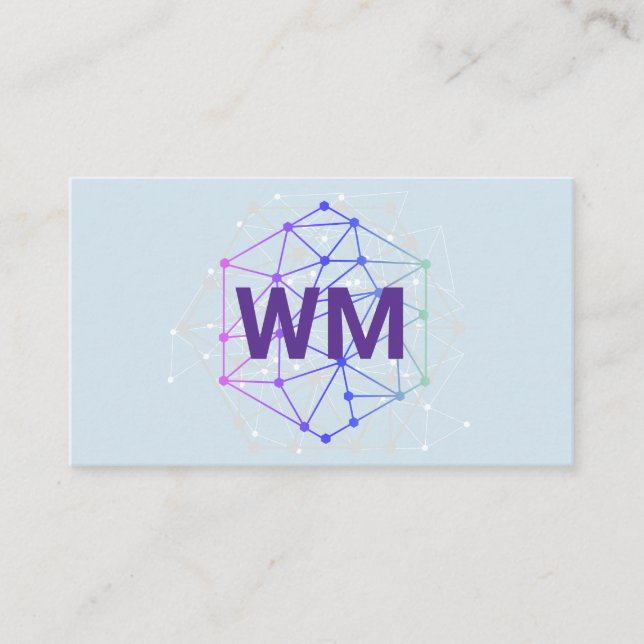 Two Initial Monogram | Geometric Abstract Shape Business Card (Front)