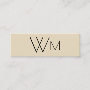 Two Initial Monogram (Tan / Black) Mini Business Card
