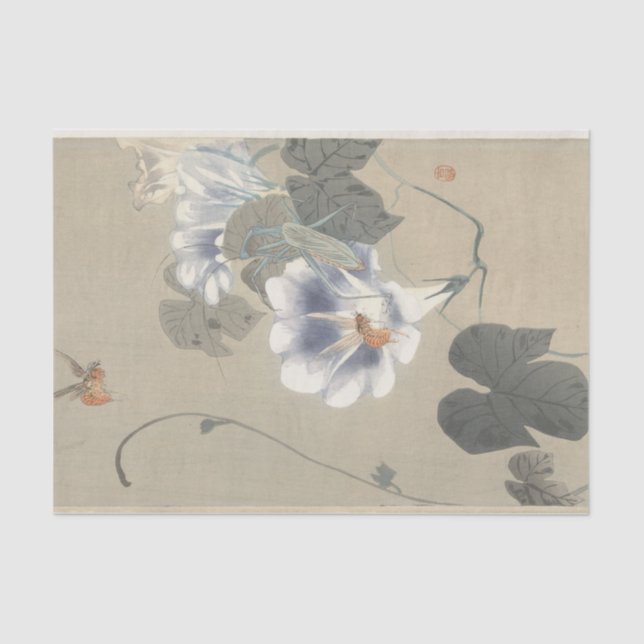 Two Insects at Bindweed by Ohara Koson Tissue Paper (Front)