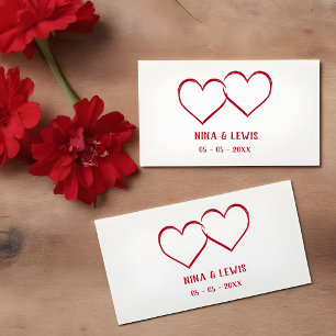 Two Intertwined Hearts Names & Date for Wedding Rubber Stamp