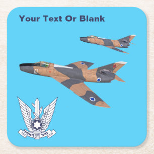 Two Israeli Super Mystères Square Paper Coaster