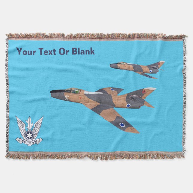 Two Israeli Super Mystères Throw Blanket (Front)