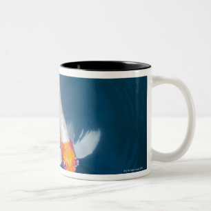 Two Japanese koi fish in pond Two-Tone Coffee Mug