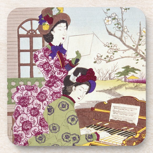 Two Japanese Ladies, C1890 Coaster (Front)
