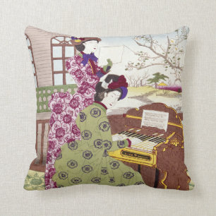 Two Japanese Ladies, C1890 Cushion