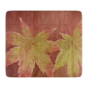 Two Japanese Maple Leaves - Vintage Style Cutting Board