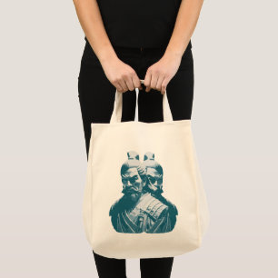 Two Japanese Samurai Statues Design Tote Bag