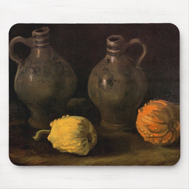 Two Jars and Two Pumpkins by Vincent van Gogh Mouse Mat (Front)