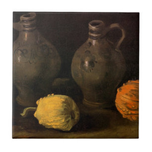 Two Jars and Two Pumpkins by Vincent van Gogh Tile