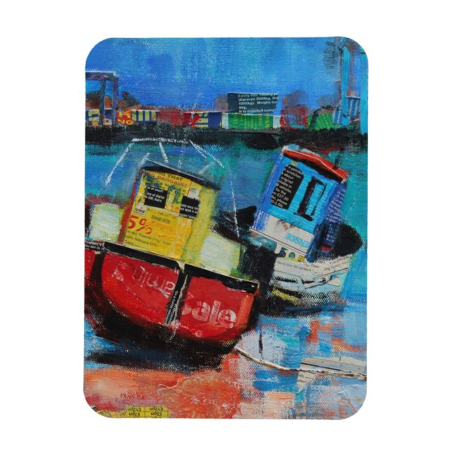 Two Jolly Fishing Boats 2012 Magnet (Vertical)