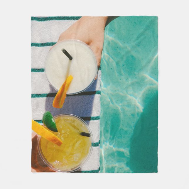 Two juice cups fleece blanket (Front)