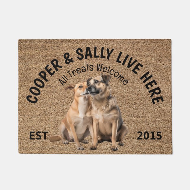 Two Kangal Shepherds Personalised Dog Lover  Doormat (Front)