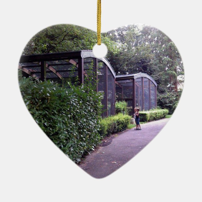 two kids in park ceramic tree decoration (Back)