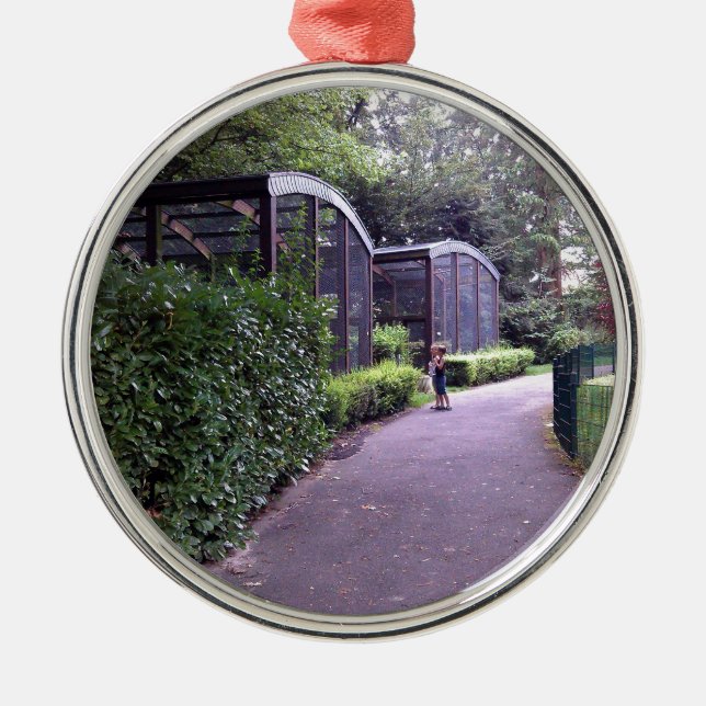 two kids in park metal tree decoration (Front)