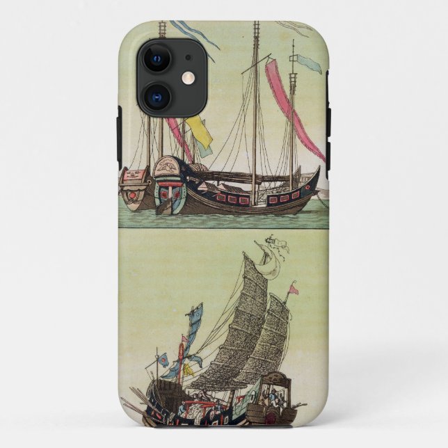 Two kinds of Chinese Junk, illustration from 'Le C Case-Mate iPhone Case (Back)