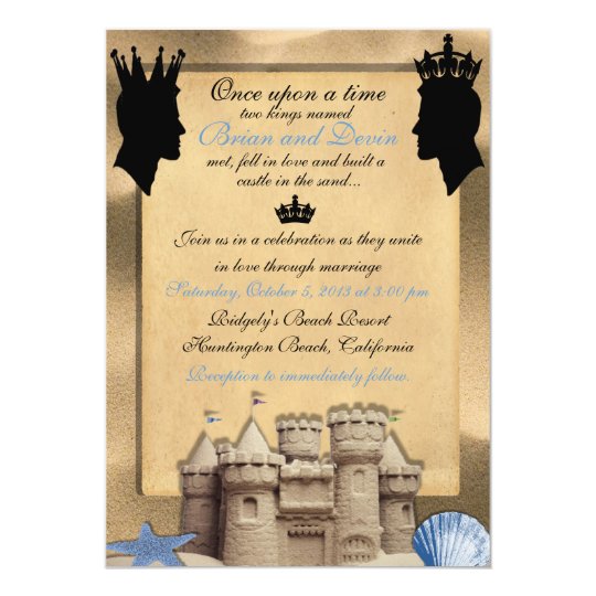 Two Kings Custom Gay Wedding Invitations