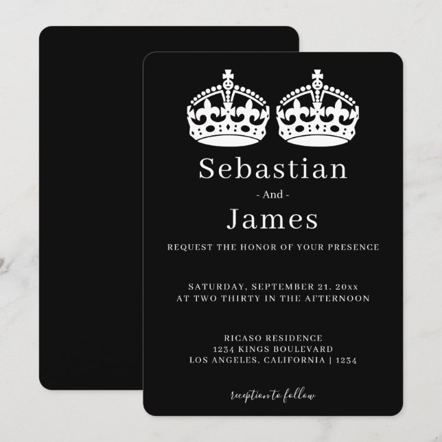 Two Kings Make A Pair Crown Themed Gay Wedding (Front/Back)