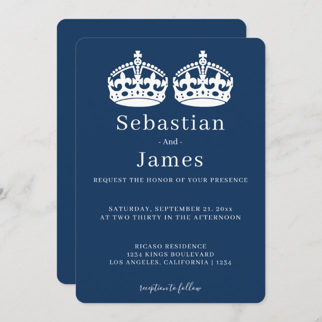 Two Kings Make A Pair Crown Themed Gay Wedding (Front/Back)