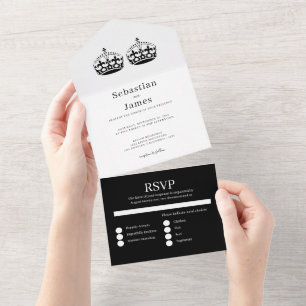 Two Kings Make A Pair Gay Wedding All In One Invitation