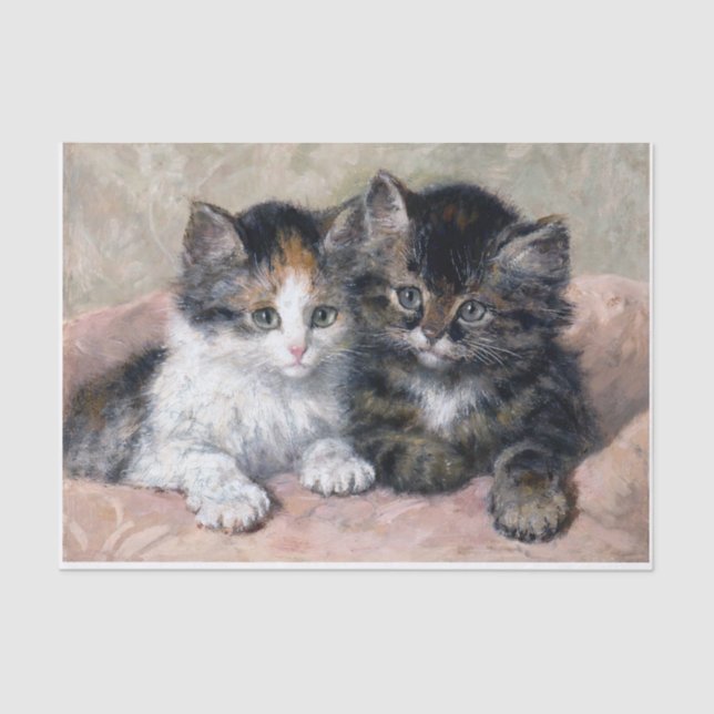 Two Kittens • Henriette Ronner-Knip (1821-1909) Tissue Paper (Front)