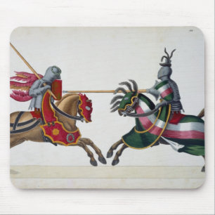 Two knights at a tournament, plate from 'A History Mouse Mat