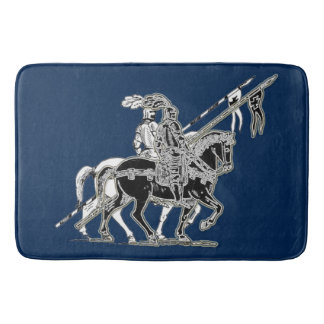 Two Knights on Horseback bath rug