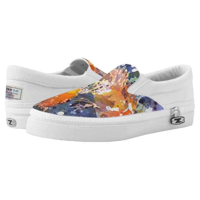 Two Koi watercolor print Slip on Shoes (Pair)