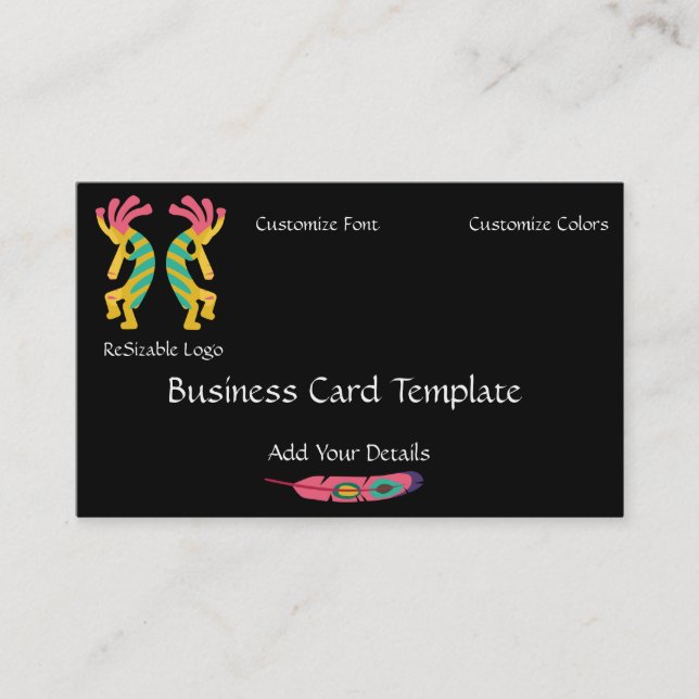 Two Kokopelli Logo Business Card (Front)