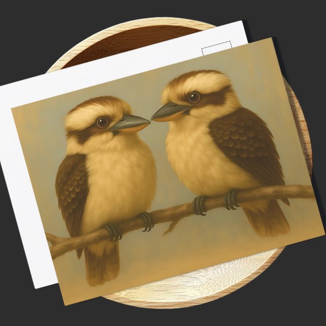 Two Kookaburras Postcard Australian Bird Art Print (Creator Uploaded)