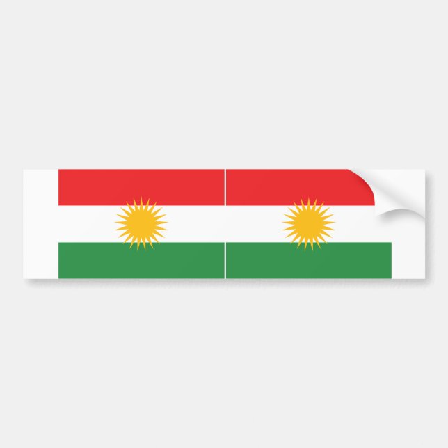 TWO Kurdistan Flag Bumper Sticker (Front)