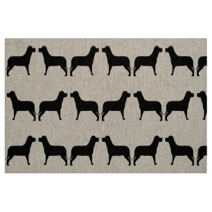 Two Labrador Dog Black Pattern Fabric