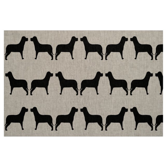 Two Labrador Dog Black Pattern Fabric (Fat Quarter)