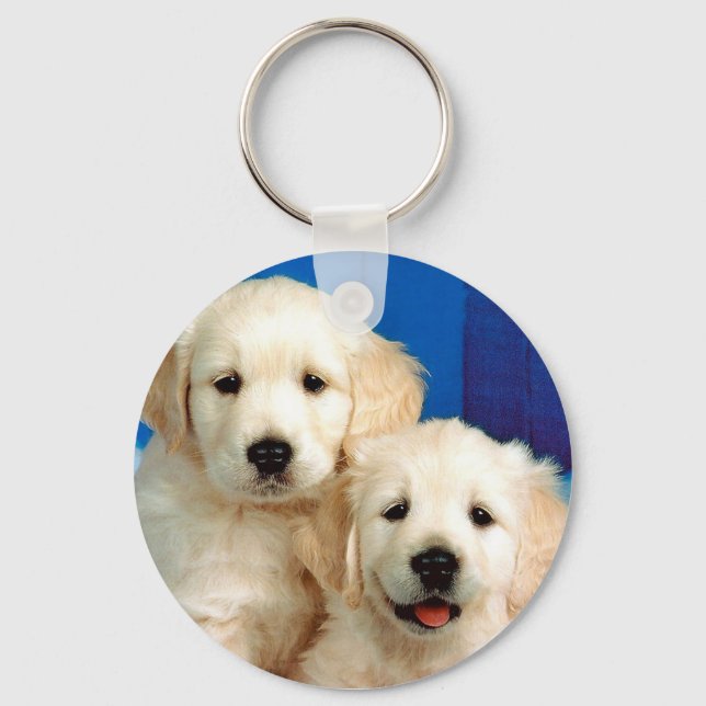 Two labrador pups key ring (Front)