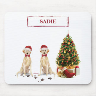Two Labrador Retriever Funny Christmas Dog Mouse Mat