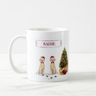 Two Labrador Retrievers Funny Christmas Dog Coffee Mug