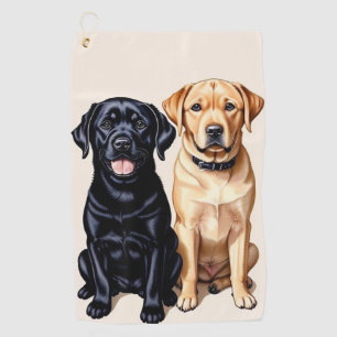 Two Labrador Retrievers Golf Towel