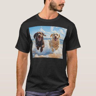 Two Labrador Retrievers on Beach T-Shirt